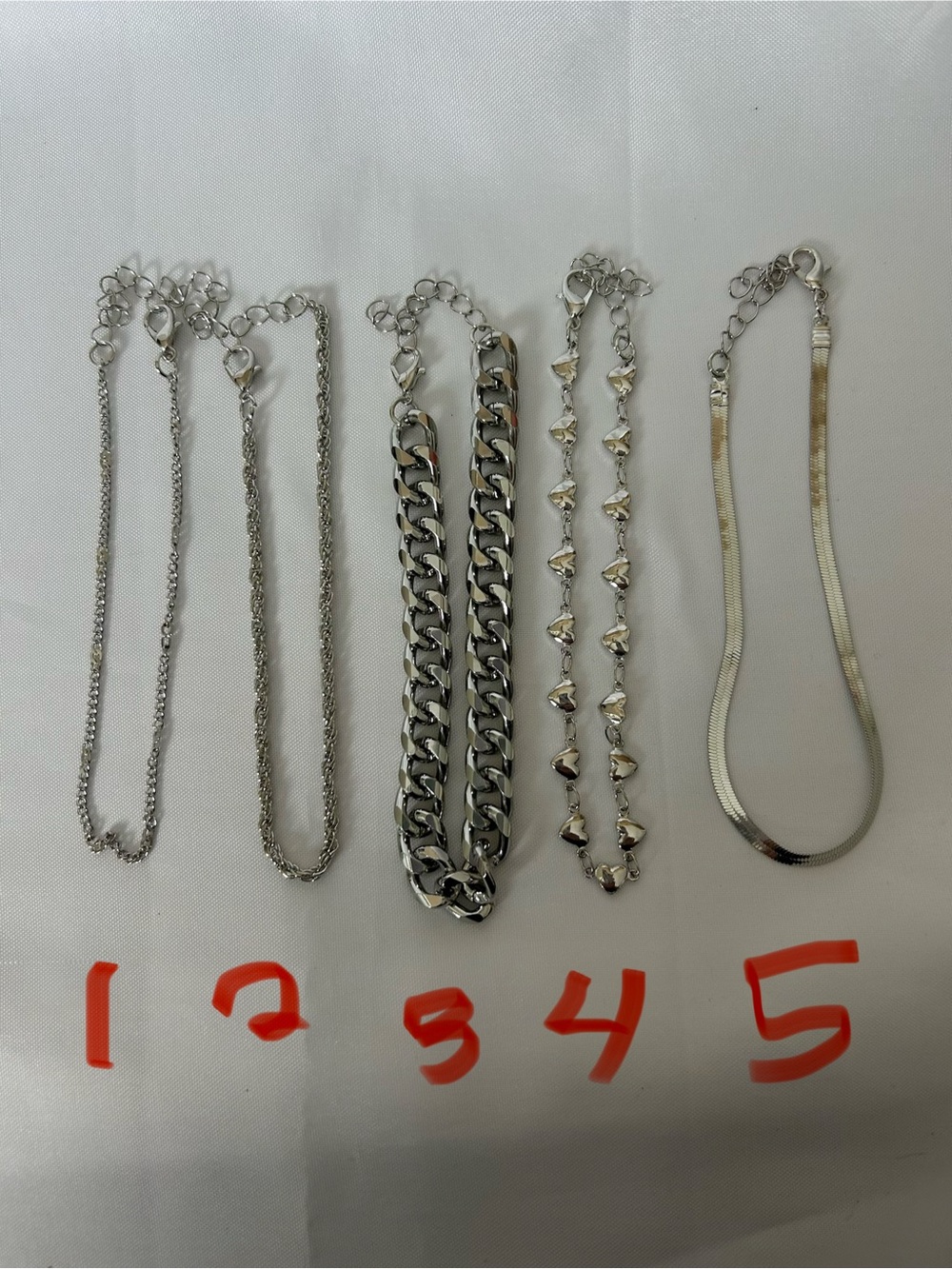 Lovely Silver Tone Anklet Bracelets Measures 10”